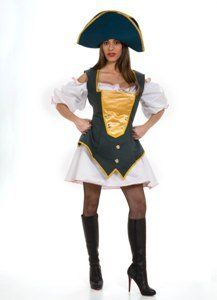 Colonial Barmaid with Hat Adult Halloween Costume Size 8