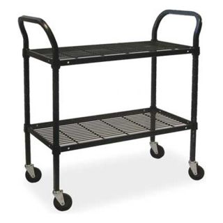 Approved Vendor 2HDH6 Wire Cart, 2 Shelf, 36x18x39, Black