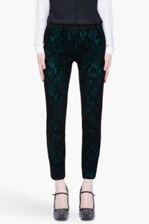 Vanessa Bruno Black Lace And Emerald Green Moustique Trousers for women