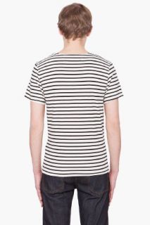 Shades Of Grey By Micah Cohen Cream Striped T shirt for men