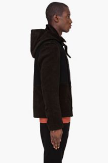Ann Demeulemeester Black Hooded Falco Coat for men