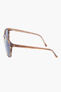 Dries Van Noten Brown Horn Rounded Sunglasses for women