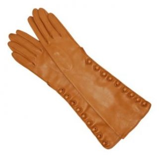 Elbow Length Silk Lined Lambskin Gloves With Buttons Size