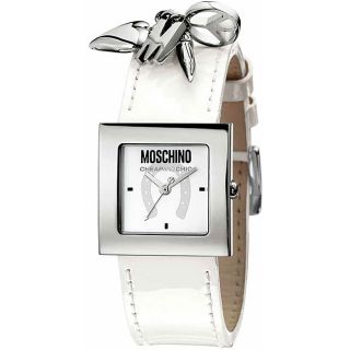 Moschino Womens Charm White Leather Watch
