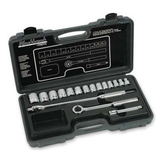 Blackhawk By Proto 1217 S Socket Set, SAE, 1/2Dr, 6/12Pt, 17 Pc