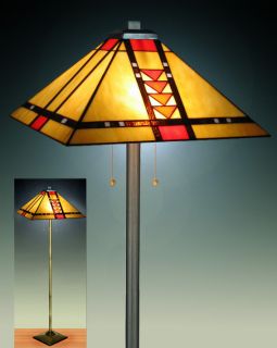 Tiffany style Stained Glass Mission Floor Lamp