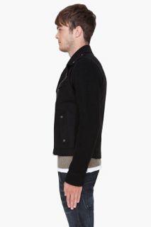 Pierre Balmain Black Wool Zip Jacket for men
