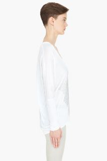 Helmut White Boxy Net Print Shirt for women