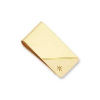 Gold plated Star Cut .001ct. Diamond Money Clip Clothing
