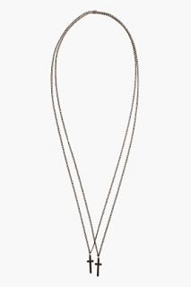 Dsquared2 Black Cross Twin Necklace for men