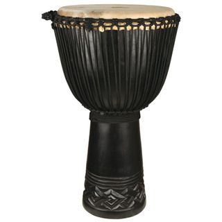 Black Hand Carved Professional Level Djembe Drum (Indonesia