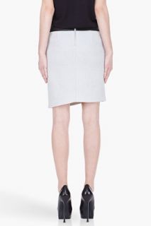Helmut Lang Grey Jacquard And Leather Skirt for women