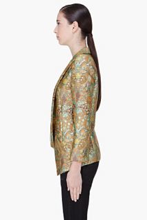 Barbara Bui Mustard & Mint Silk Jacquard Blazer for women