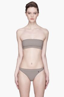 T By Alexander Wang Taupe Removable Straps Bandeau Bikini Top for women