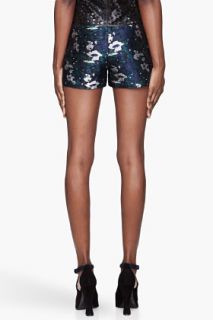 Opening Ceremony Navy Multicolor Floral Jacquard Shorts for women