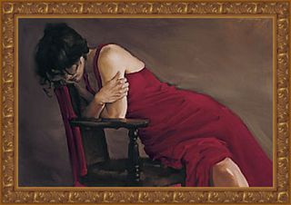 Michael J. Austin Red Dress Framed Canvas