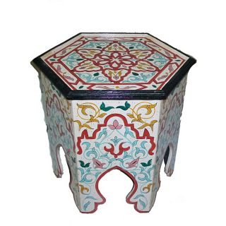 Handpainted Arabesque II Wooden End Table (Morocco) Today $219.99