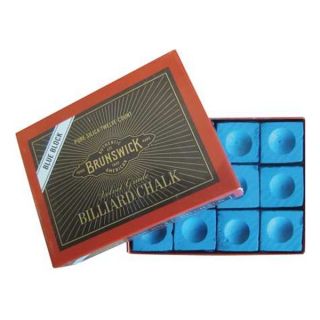 Brunswick 51211016000 Billiards Chalk, Blue, Pk 12