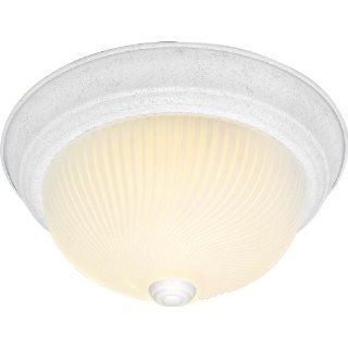 Nuvo SF76/196 11 Inch Textured White Flush Dome with Frosted Ribbed