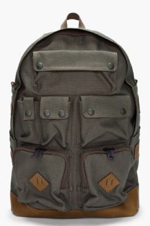 White Mountaineering Olive Cargo Daypack for men