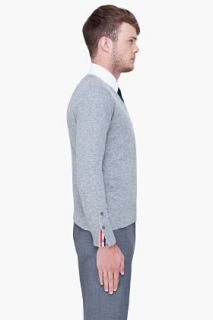 Thom Browne Grey Striped Wool Sweater for men