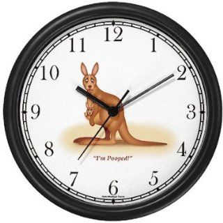 Kangaroo Mother and Baby (Joey) Cartoon JP Wall Clock by