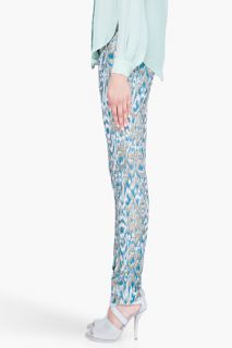 Matthew Williamson Turquoise Cropped Cigarette Pants for women