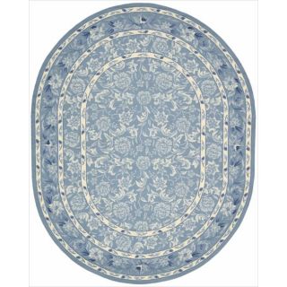 Hand hooked Blue Country Heritage Rug (76 x 96 Oval)