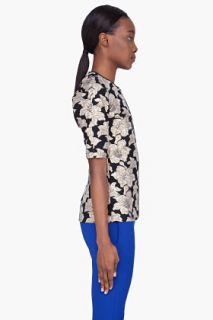 Marni Gold Embroidered Flower Zip Blouse for women