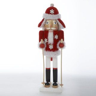 6 Red with White Snowflake Hat and Jacket Wooden Christmas