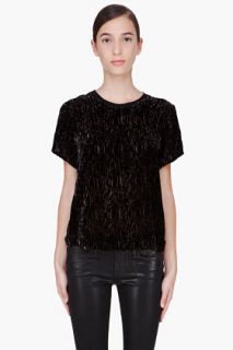Theyskens Theory Black Velvet Bichel T shirt for women