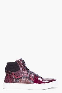 Yves Saint Laurent Raspberry Python Malibu Sneakers for men