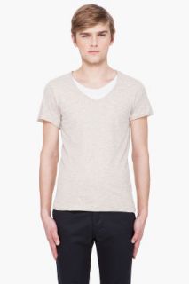 Shades Of Grey By Micah Cohen Beige Layer T shirt for men