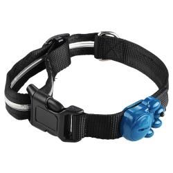 Blue 6 LED Flashing Light Pet Dog Collar