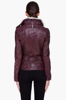 Mackage Burgundy Two Piece Leather Jacket for women