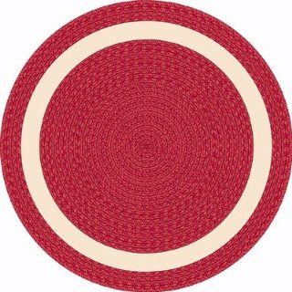 Whimsy Sharing Circle Red Round Rug with Braided Print