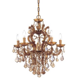Crystorama Maria Theresa 5 light Antique Brass Chandelier Today $898