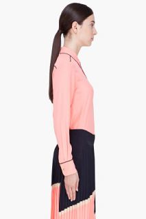 Marni Peach Piped Shirttail Blouse for women