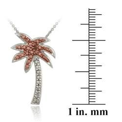 DB Designs Rose Gold over Silver Champagne Diamond Accent Palm Tree