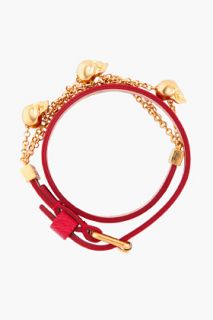 Alexander McQueen Burgundy Double Wrap Bracelet for women