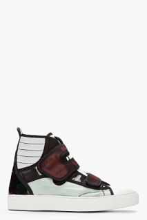 Raf Simons Mint Tricolor Holographic Velcro Sneakers for men