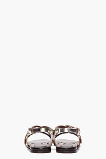 Marni Silver And Studded Flat Sandals for women