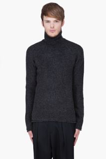 T By Alexander Wang Charcoal Reversed Knit Turtleneck for men