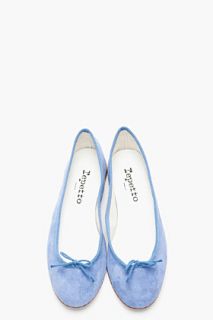 Repetto Blue Suede Cendrillon Ballerina Flats for women