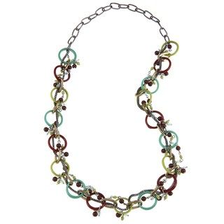 Intertwined Glass Rings Beaded Necklace (India)