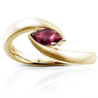 14k Yellow Gold Marquise cut Ruby Ring