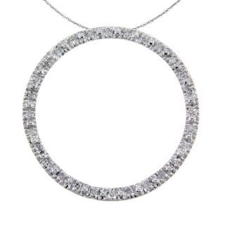 14k Gold 1/5ct TW Diamond Circle Necklace
