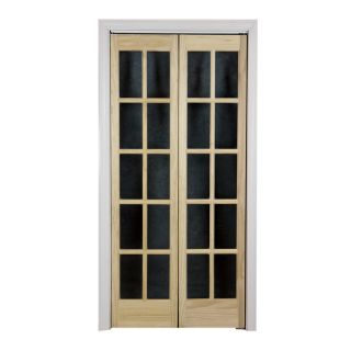 Glass Unfinished Wood Tone Bifold Door Today $274.99