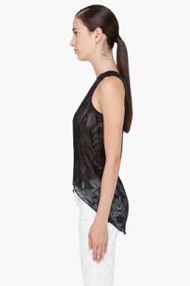 Helmut Lang Leather Trimmed Spider Tank Top for women