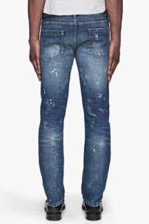 McQ Alexander McQueen Washed Indigo Heavy Bullethole Jeans for men